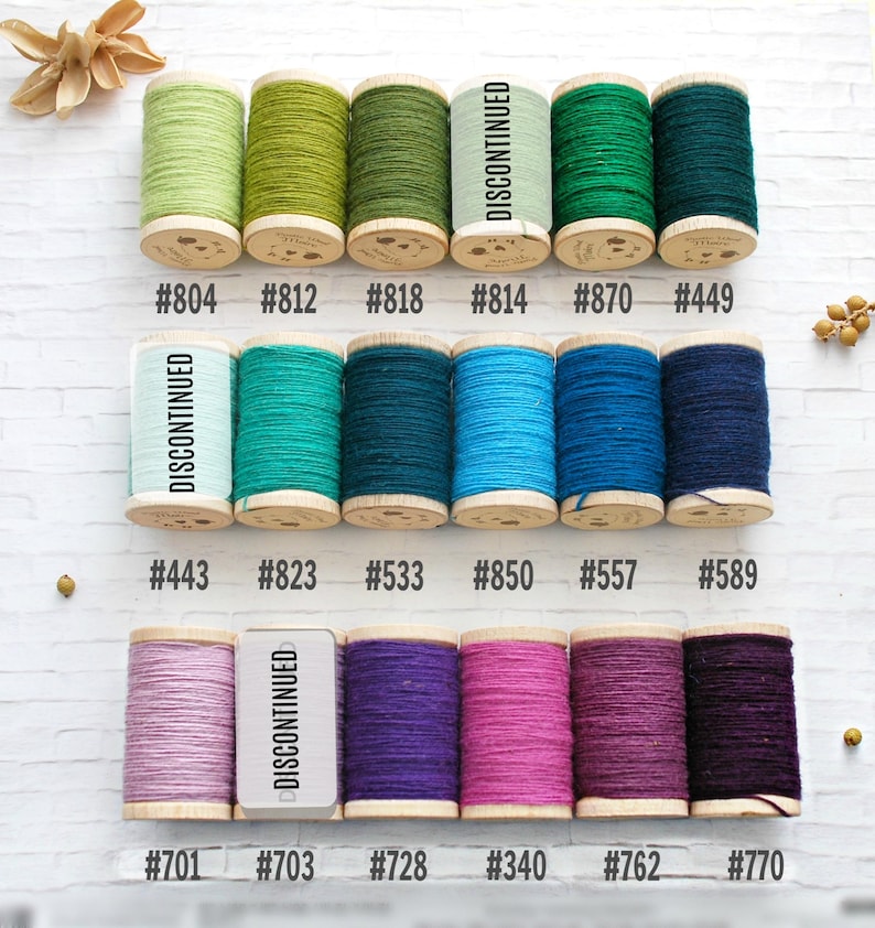 Moire Rustic Wool Thread Rustic Wool Embroidery Thread: Moire Texture on Wooden Spool - Etsy