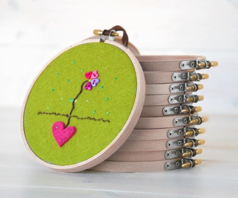 6 - pack - 5 or 6 Wooden Embroidery Hoop - Embroidery Accessories