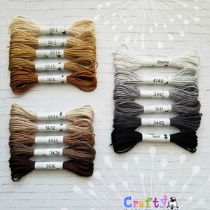 Silk Thread Au Ver a Soie Silk Thread 100% Silk Thread Shades of Brown Skin Color Silk Floss Shades of Gray Silk Thread d'Alger image 2