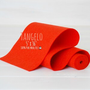 Tangelo Merino Wool Felt Roll: 5&quot; x 36&quot; European Felt