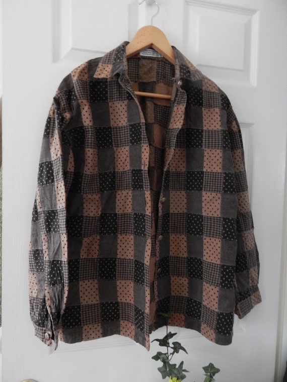 Vintage shirt, patchwork shirt, vintage ladies pat