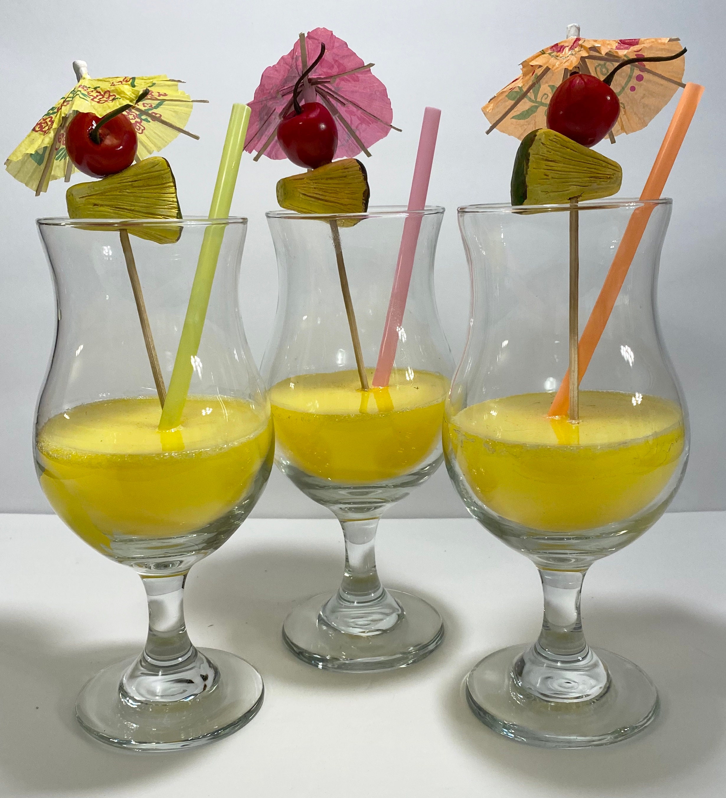 Faux Pina Colada Cocktail Drink in Hurricane Glass Summer Etsy