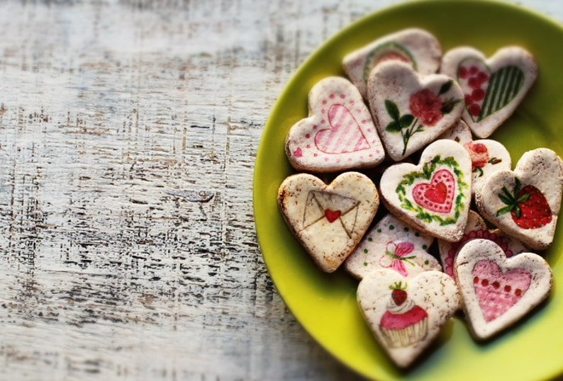 Garden wedding favors heart magnets cottage chic guest favors shabby chic bridal shower summer spring roses boho wedding bohemian wedding