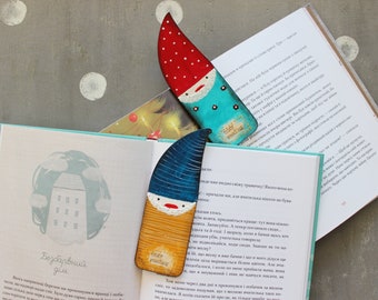 Set Of 2 Wooden Elf Bookmarks, Gnome, Cozy Reading, Funny Reading Quotes