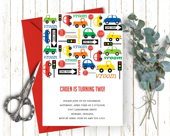 Cars and Trucks Kids Birthday, Birthday Invitation Template, Editable Printable File, Instant Download, KBI342 Il_570xn