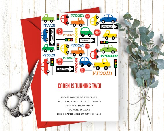 Cars and Trucks Invitation | Kids Birthday | Printable Editable Digital PDF File | Instant Download | Corjl | KBI342 Il_570xn