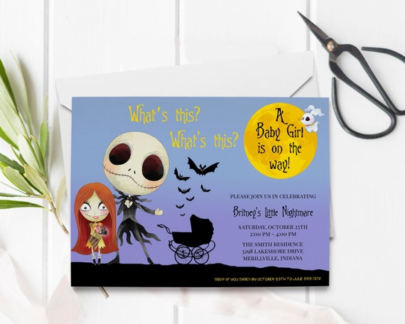 jack skellington baby shower invitations
