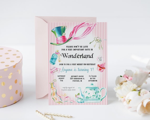Alice In Wonderland Party Invitations Template