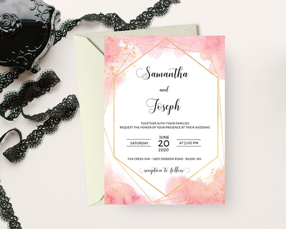 Printable Template INSTANT DOWNLOAD PEACH1 Orange Romantic Wedding Set Peach Floral Wedding Invitation Editable Wedding Invitation