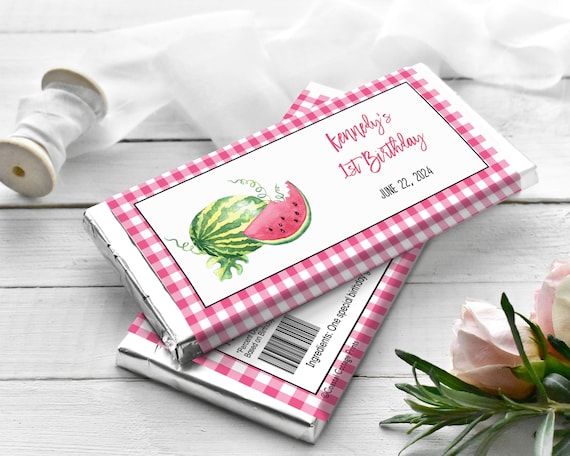 Watermelon Candy Wrapper, One in a Melon Candy Bar Wrapper Template
