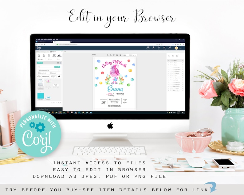 Folded Cards Template Editable Printable File Blush /& Ivory Thank You Cards Instant Download BSI353