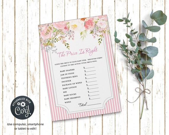 Beste Blush Roses Price is Right Game | Baby Shower Games | Printable HM-15