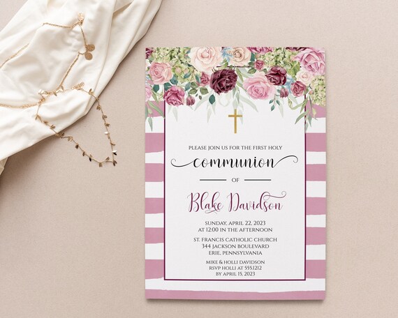 First Communion digital invitation