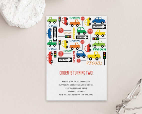Cars and Trucks Kids Birthday, Birthday Invitation Template, Editable Printable File, Instant Download, KBI342 Il_570xn