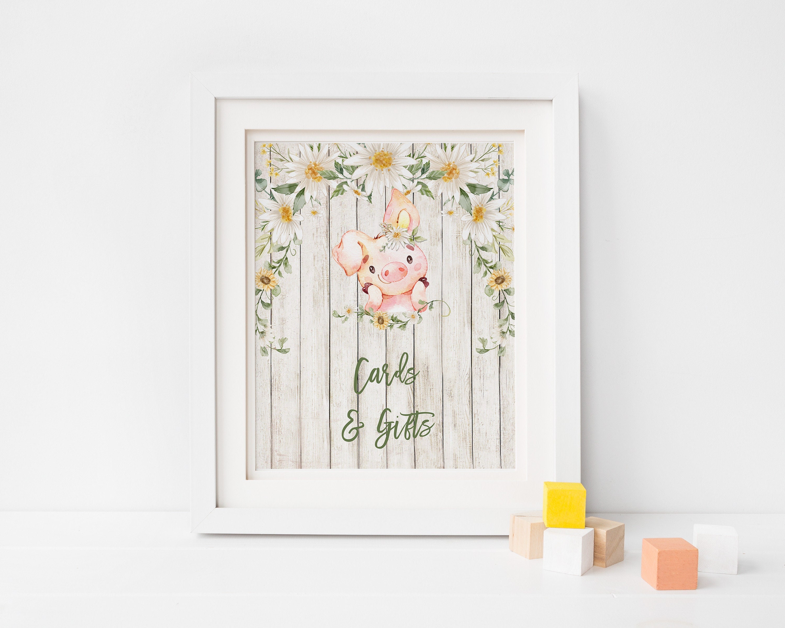 Pig Cards & Gifts Sign Daisies Baby Shower Table Signs - Etsy
