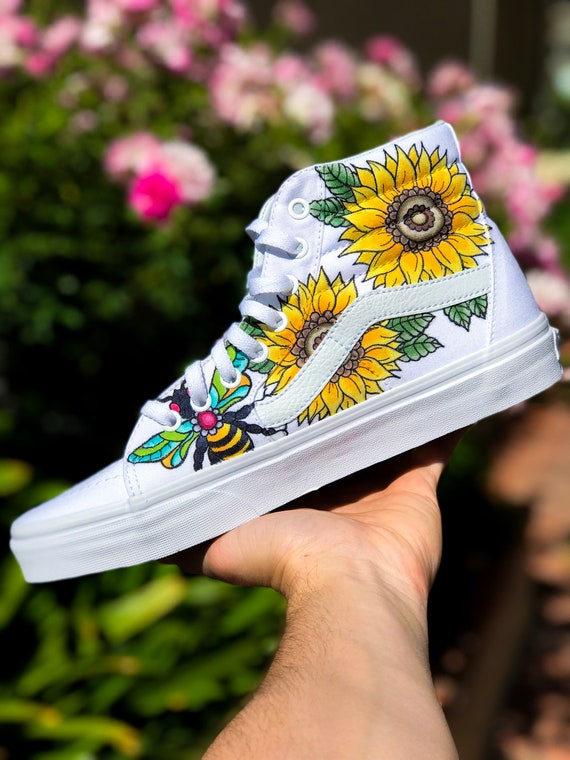 sunflower vans high tops