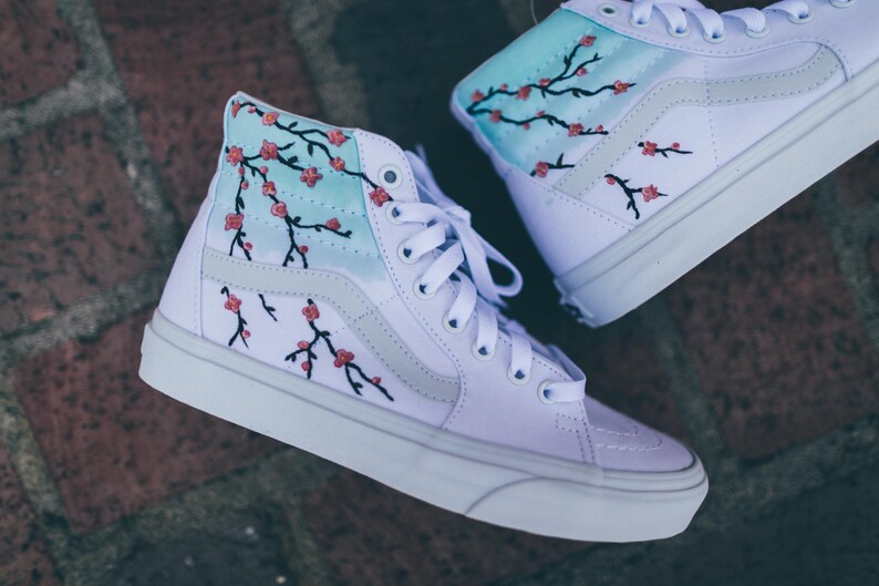Cherry Blossom Vans Sk8Hi Etsy
