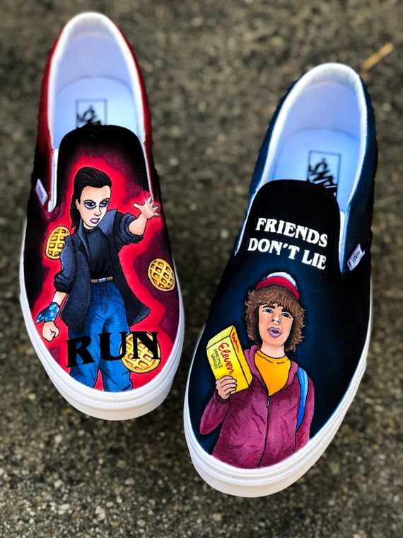 custom designed vans slip ons