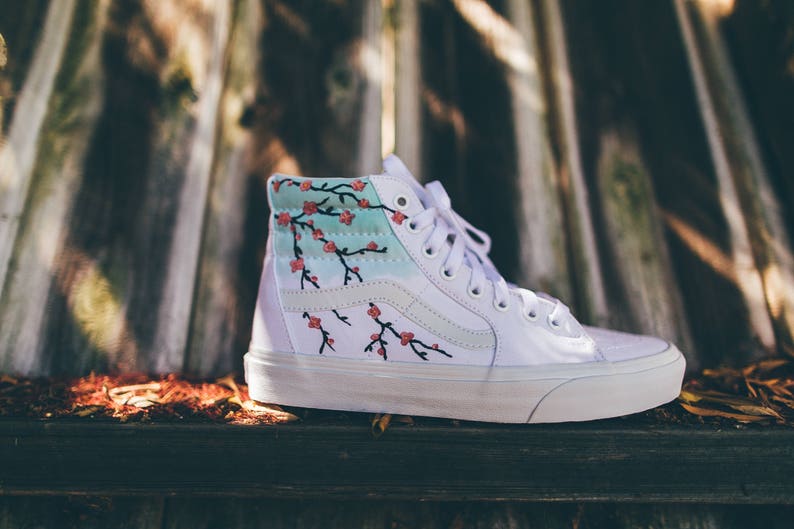Cherry Blossom Vans Sk8-Hi | Etsy