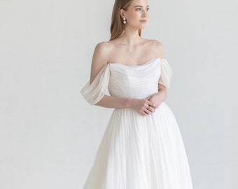 Off the Shoulder Wedding Dress, Magnolia Wedding Dress by Watters in Ivory - 64301B NEW Size 10 ready to ship or Order your size