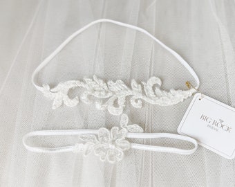 Lace Garter for Bride, Garters for Wedding, Bridal Lingerie for Shower Gift, Bridal Garter Belt Set, Boho Wedding Accessories