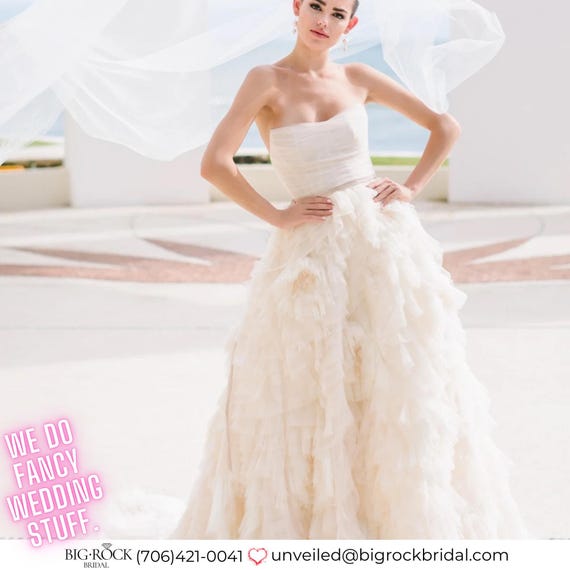 Modern Blush Tulle Wedding Dress, Tulle Wedding Gown, Plus Size Bridal Gown, Rustic White Wedding Dress, Chic A-line Bridal Dress