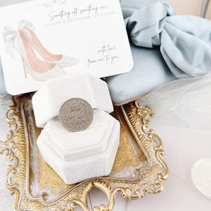Lucky Sixpence Gift for Bride, Bridal Shower Gift for Wedding, Silver Wedding Sixpence,