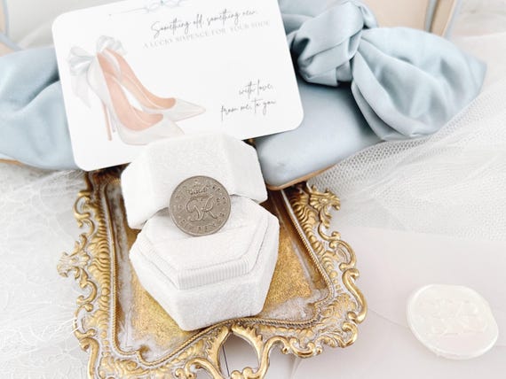 Lucky Sixpence Gift for Bride, Bridal Shower Gift for Wedding, Silver Wedding Sixpence,