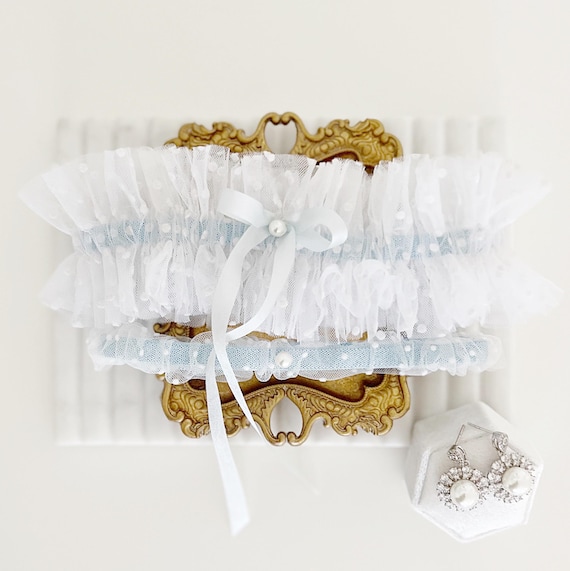 Blue Wedding Garter Set, Bridal Accessories, Bridal Shower Gift for Her, Bride to Be, Wedding Keepsake Gift, Something Blue, Bride Garter