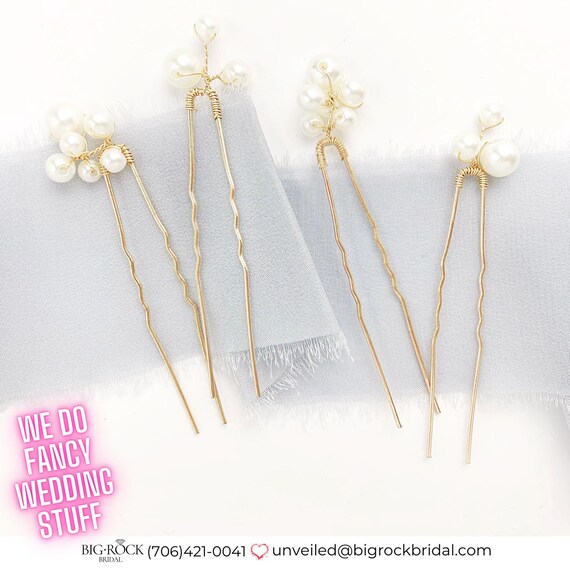 Bride to Be Pearl Wedding Hair Pins, Handmade Wedding Accessories, Pearl Hairpins, Bridal Hair Pins, Wedding Hair Piece, Bridesmaid Gift
