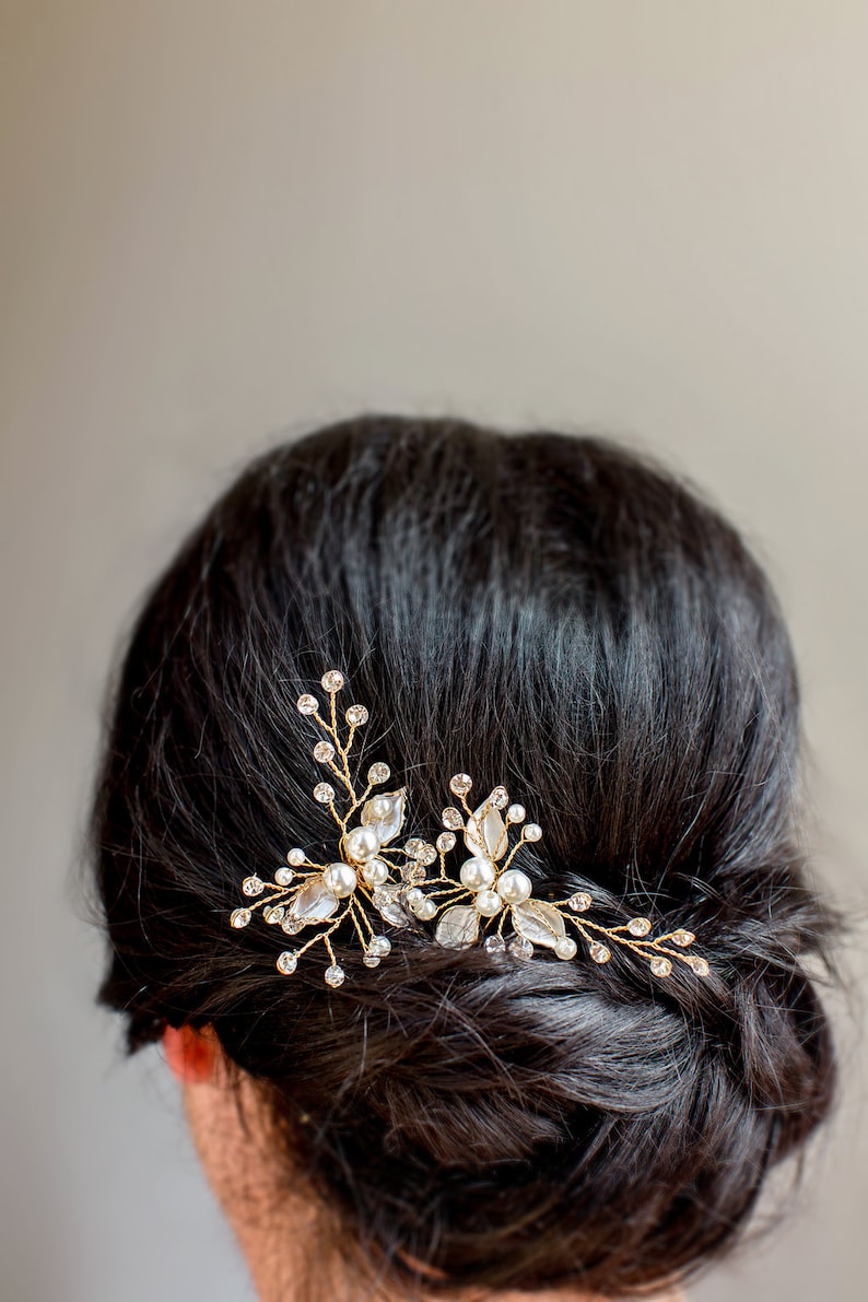 Gold Hair Pins Bridal Hair Pins Hair Pin Wedding Hair Pin Etsy