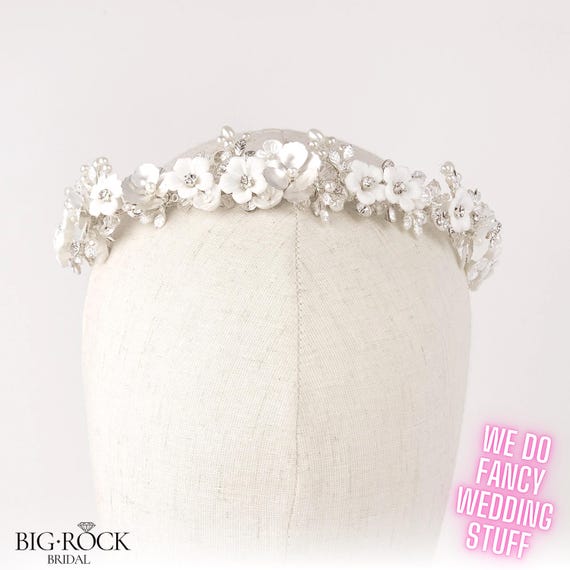 Floral Wedding Crown, Boho Flower Crown, Gold Bridal Crown, Rose Gold, Tiara Crown, Wedding Hair Accessories, Bridal Headband, Bride to Be