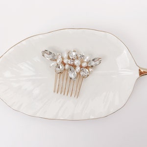 Gold Hair Comb, Wedding Headpiece, Pearl Hair Comb, Wedding Hair, Bridal image 5