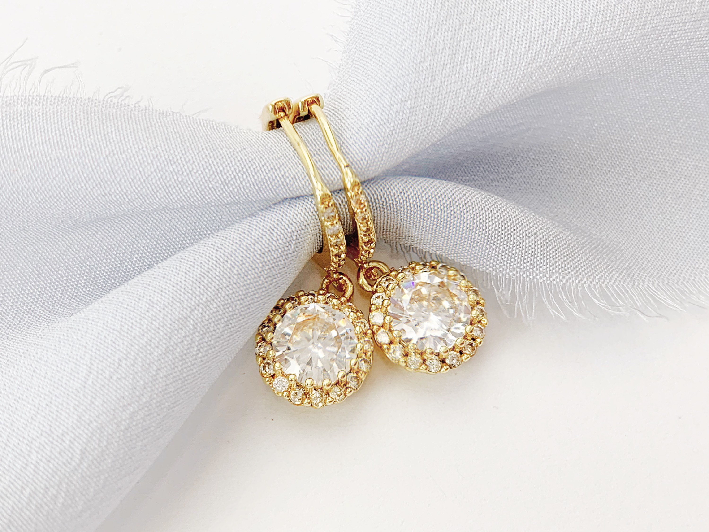 Dainty Earrings Gold Earrings Crystal Earrings Bridesmaid Etsy