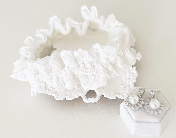 Lace Bridal Garter Lingerie, Leg Garter Set, Wedding Lingerie, Handmade Wedding Accessories, Bridal Shower Gift, Bride to Be Gift