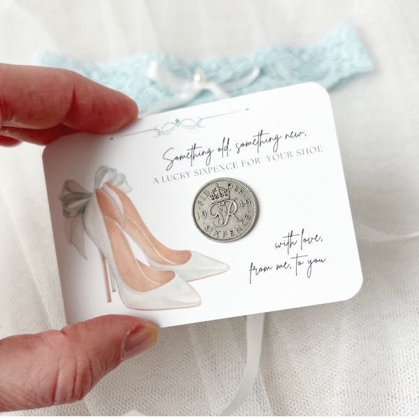 Lucky Wedding Sixpence Coin for Bride, Bridal Shower Gift for Wedding, Gift for Bride
