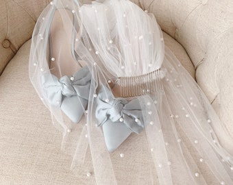 Pearl Bridal Veil, Boho, Wedding