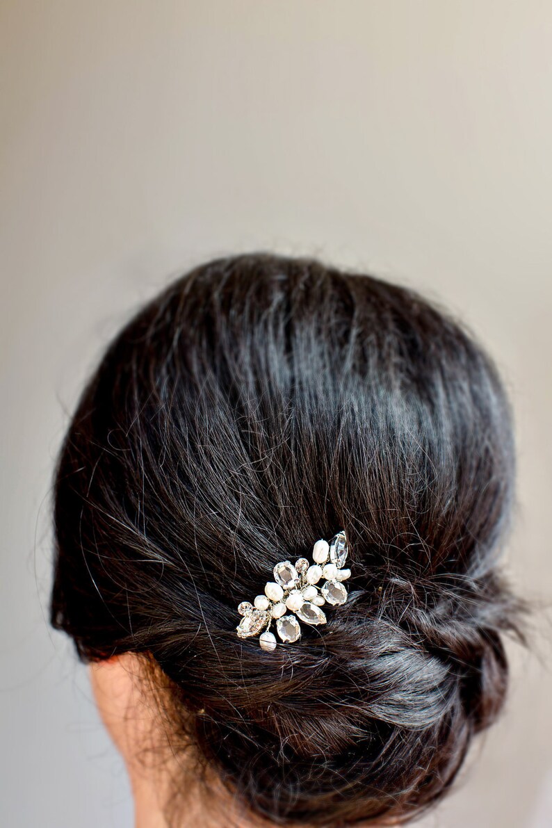 Gold Hair Comb, Wedding Headpiece, Pearl Hair Comb, Wedding Hair, Bridal image 4