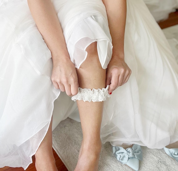 Lace Wedding Garter Lingerie, Bridal Garter Belt Lingerie, Garter Set Handmade Wedding Accessories, Bridal Shower Gift, Bride to Be Gift
