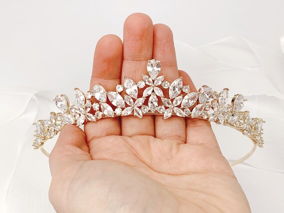 Gold Wedding Tiara for Bride Silver Crystal Bridal Tiara - Etsy