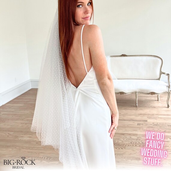 Fingertip Length Wedding Veil with Blusher, Off White Waltz Length Veil, Bride to Be, Wedding Accessories, Cathedral Length Bridal Veil