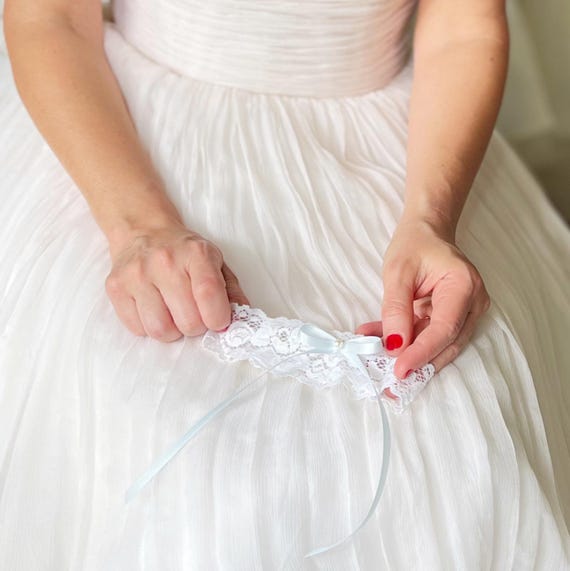 Lace Wedding Garter, Blue Garter Belt, Something Blue for Bride, Bridal Shower, Bride Gift, Wedding Keepsake, Bridal Lingerie Accessories