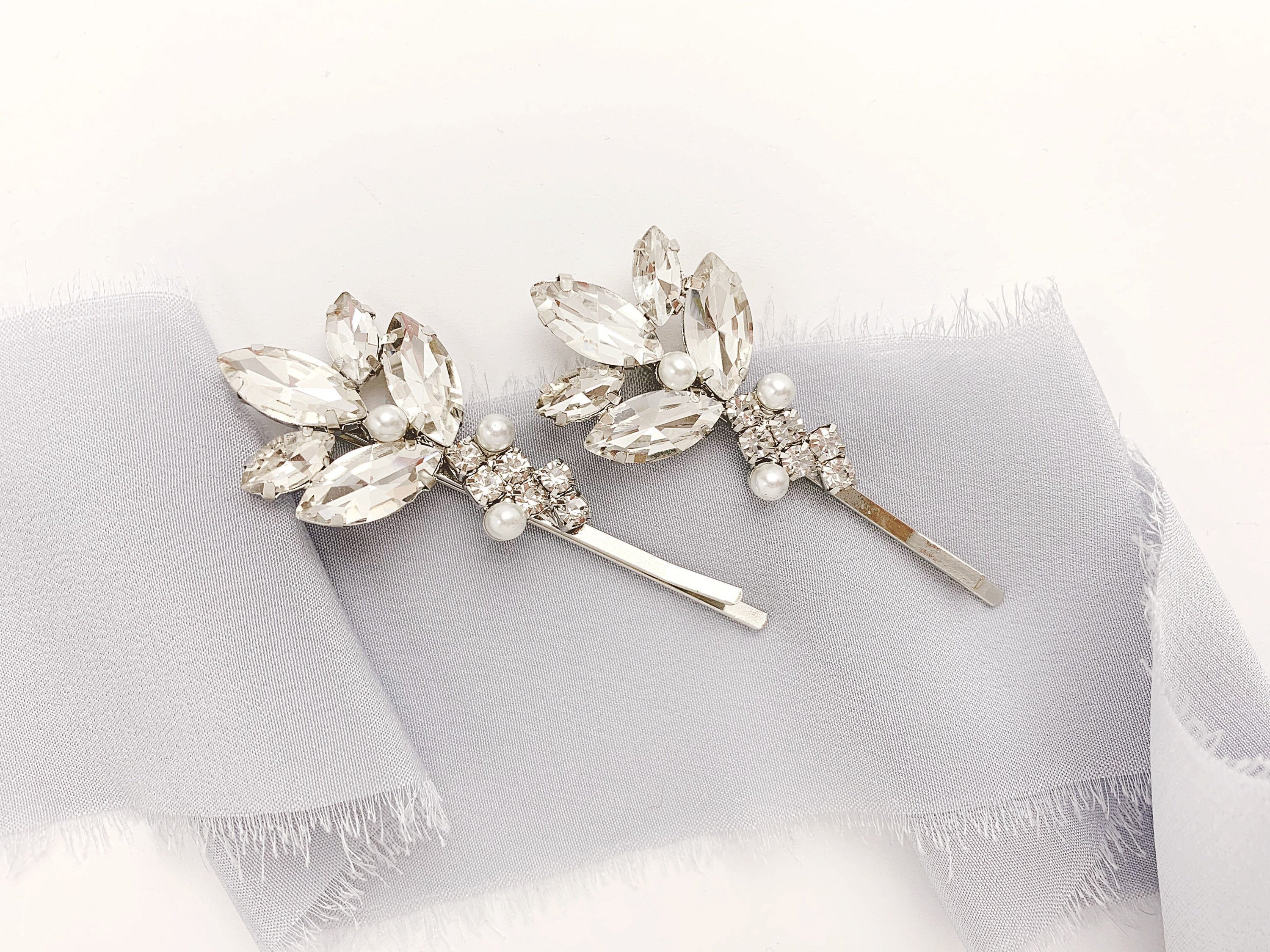 Chaud de mariage nuptiale strass argent Crystal Pearl broches Broche Bouquet Chaud de mariage nuptiale strass argent Crystal Pearl broches Broche Bouquet