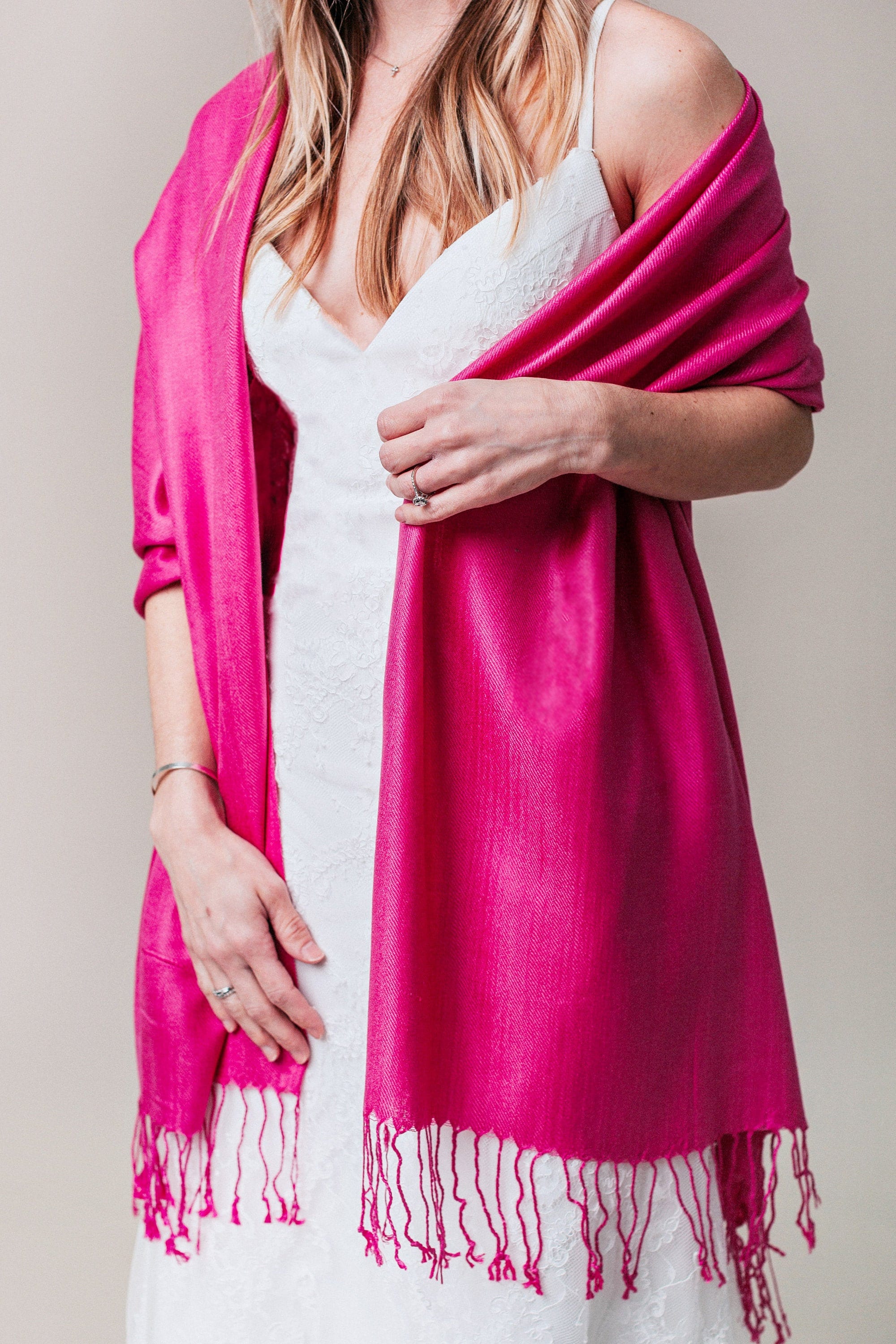 Pink Pashmina Wrap Bridesmaid Gift Wedding Shawl Etsy