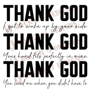 Digitaler Download Grafik Design PNG ""Thank God"" von Rock'n u Designs