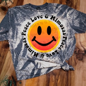 Fashion Custom Graphic Design T-Shirt &quot; Peace Love & Mimosas&quot; by Rock&#39;n u Designs