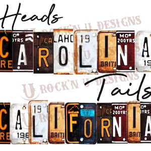 Digital Download Graphic Design PNG &quot;Heads Carolina Tails California&quot; by Rock&#39;n u Designs
