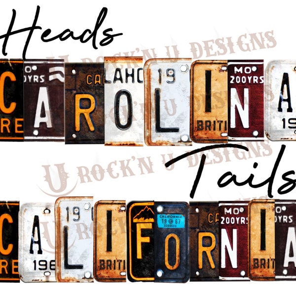 Digital Download Graphic Design PNG "Heads Carolina Tails California" by Rock'n u Designs