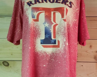 Mens XL Texas Rangers Short Sleeve Tie Dye T-shirt 