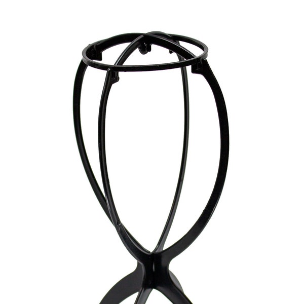 Portable Folding Hat or Wig Stand 14" Tall - Black